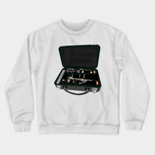 Clarinet Disassembled Inside a Suitcase Crewneck Sweatshirt